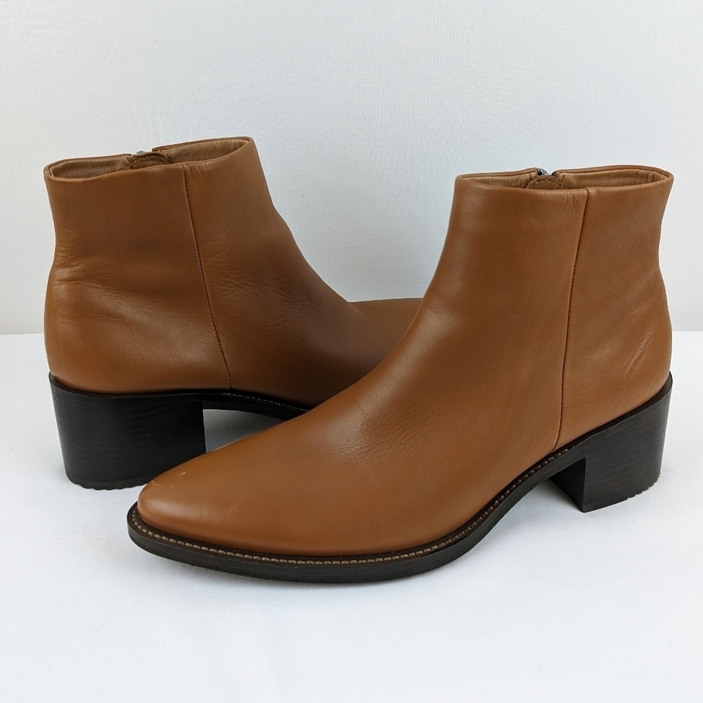 ECCO Sartorelle Shape 35 Ankle Boot Leather Inside Zip Sierra EU40 US 9-9.5 NIB